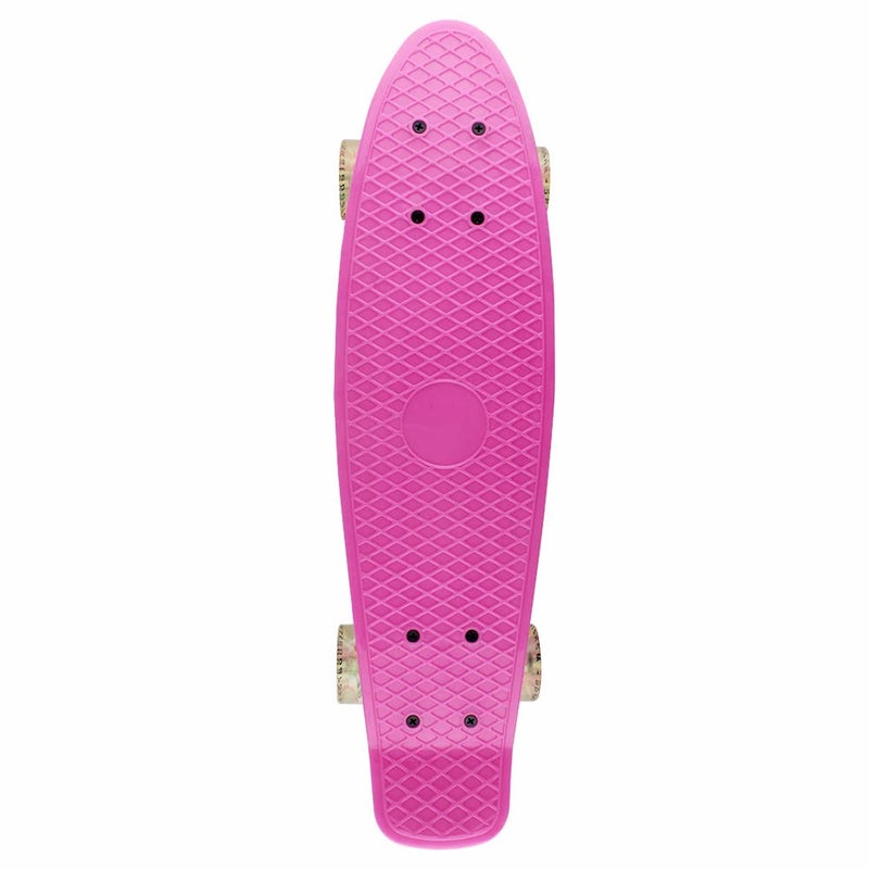 Meketec Skateboards Pink Complete Little Cruiser Retro Skateboard for Kids Boys Youths Beginners Daughter 22 inch (Pink) - Image 4